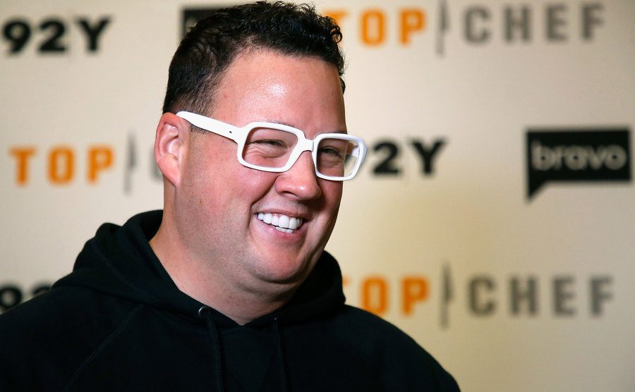 Graham Elliot addresses the media.