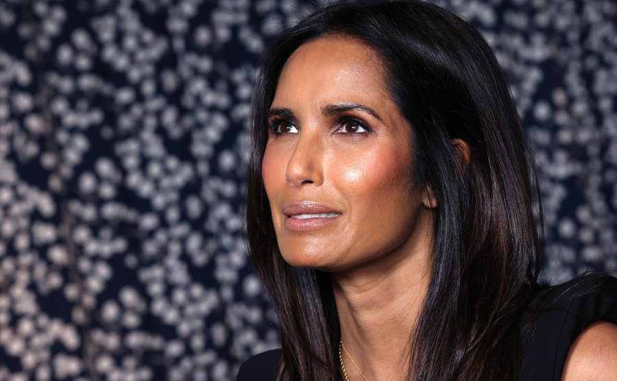 A portrait of Padma Lakshmi.