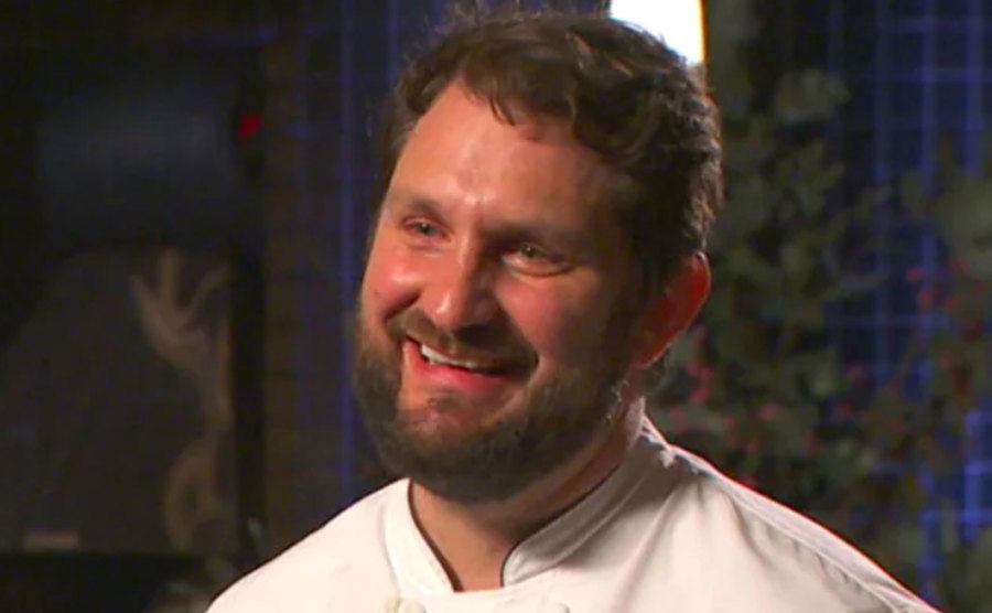 A still of Gabe Erales in an episode of Top Chef.