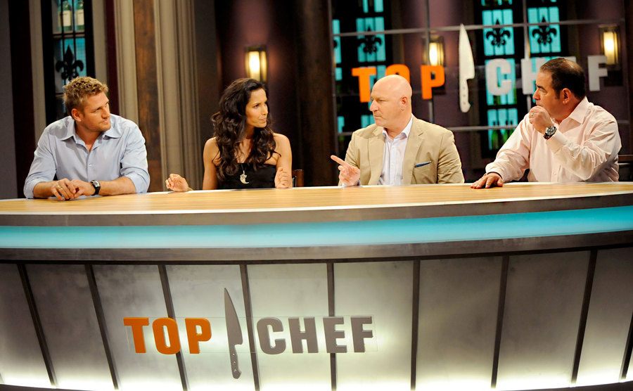 A still from the judges deliberating during an episode.