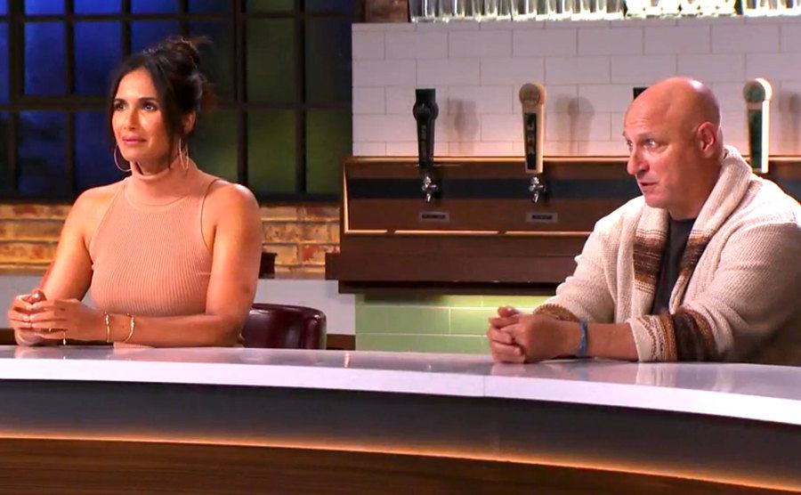 A closeup of the judges after deliberation during an episode.