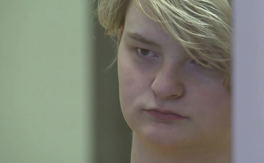 A video still of Denali Brehmer in court.