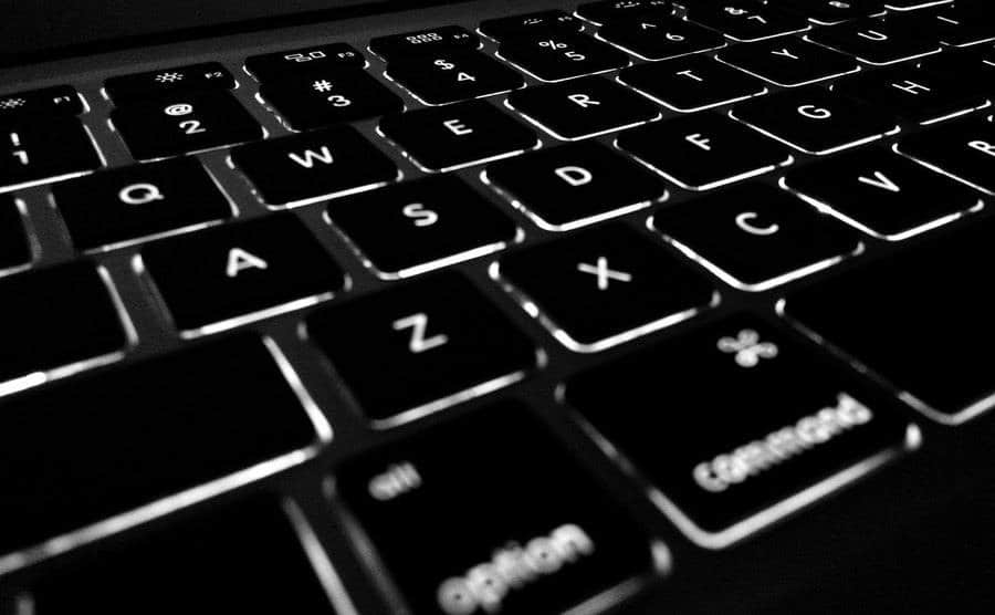 A photo of a computer keyboard.