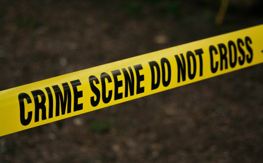 A photo of police tape.
