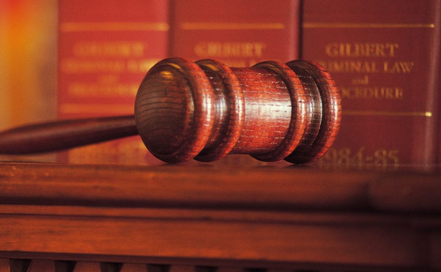 A picture of a courtroom gavel.