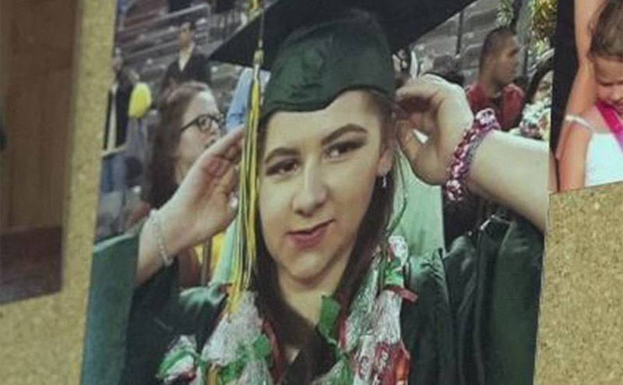 A dated picture of Cynthia at school.