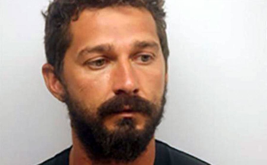 A mugshot of Shia LaBeouf.