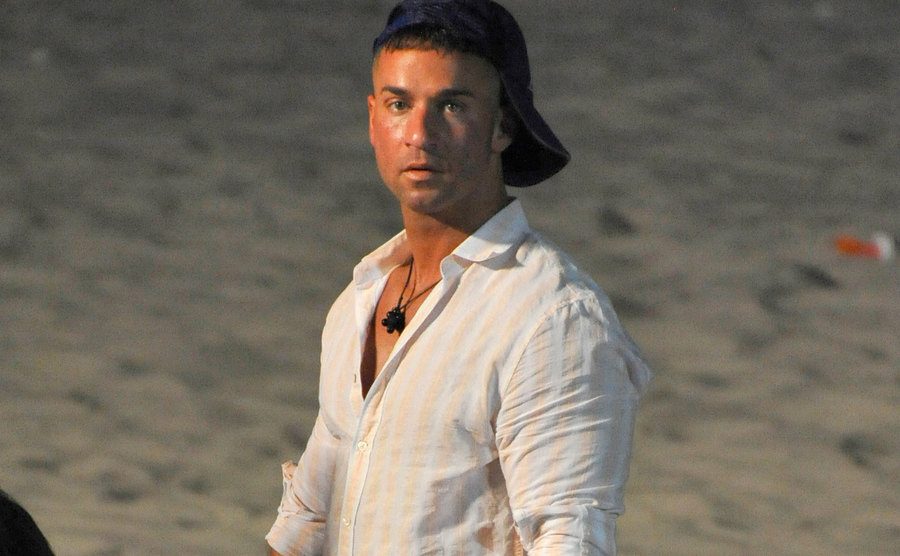 A photo of Michael Paul Sorrentino during the filming of Jersey Shore.