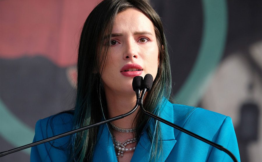 Bella Thorne speaks at the 4th Annual Women’s March.