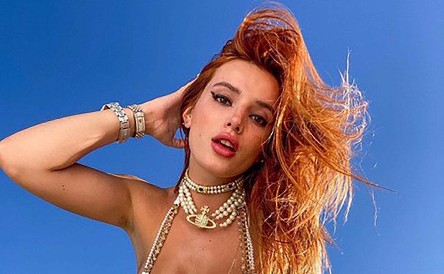 A portrait of Bella Thorne.