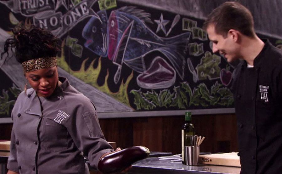 An image of the contestants after getting their ingredients.