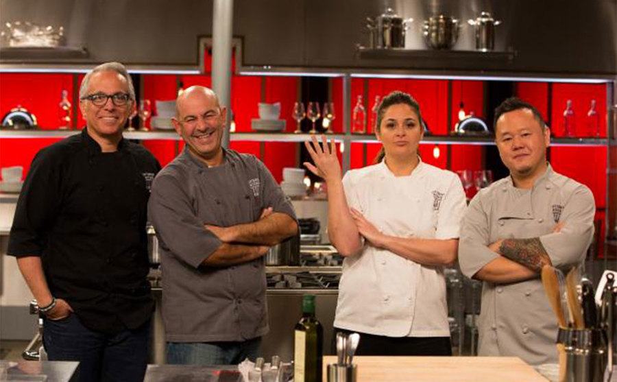 A backstage photo of the judges.