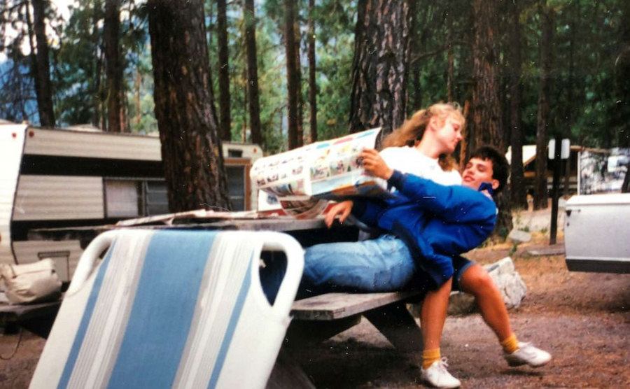 A picture of Mandy with her boyfriend at the time.