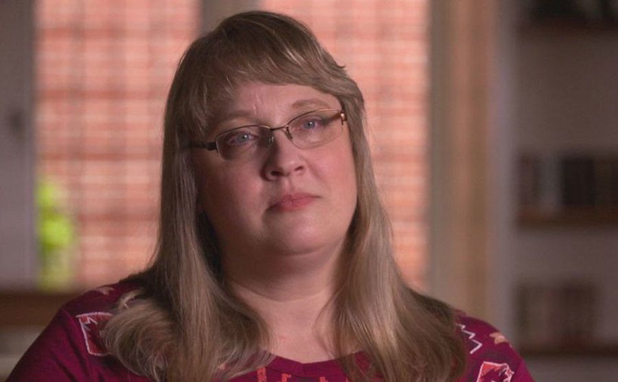 Mandy’s sister, speaks during an interview.