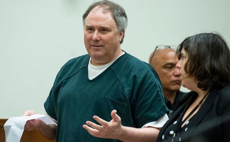 Tim Bass speaks in court.