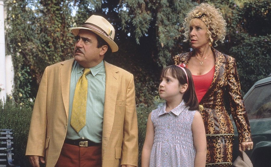 Danny DeVito, Mara Wilson, and Rhea Perlman.