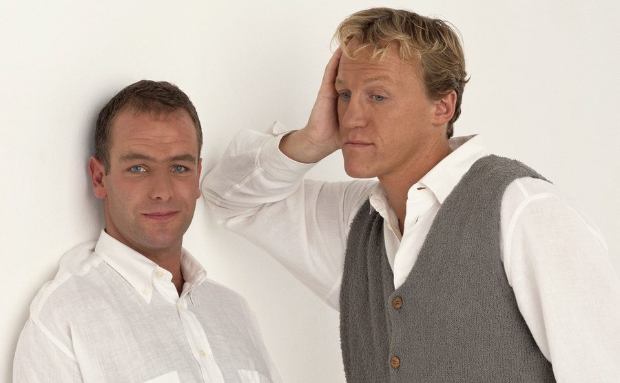 A studio portrait of Robson & Jerome.