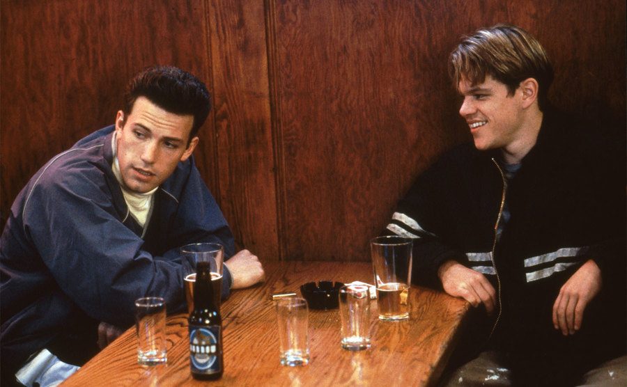 Ben Affleck and Matt Damon in a scene from Good Will Hunting. 