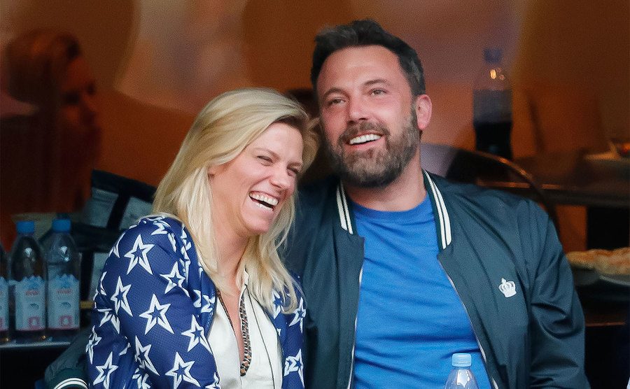 Ben Affleck and Lindsay Shookus attend the 2017 US Open Tennis Championships. 