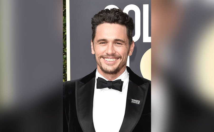 James Franco walks the red carpet at the Golden Globes.