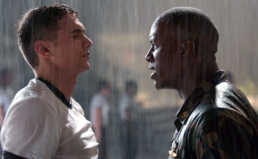 James Franco and Tyrese Gibson, a still from Annapolis.