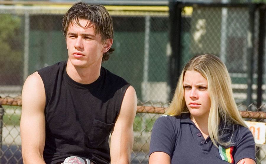 James and Busy on the set of Freaks and Geeks.