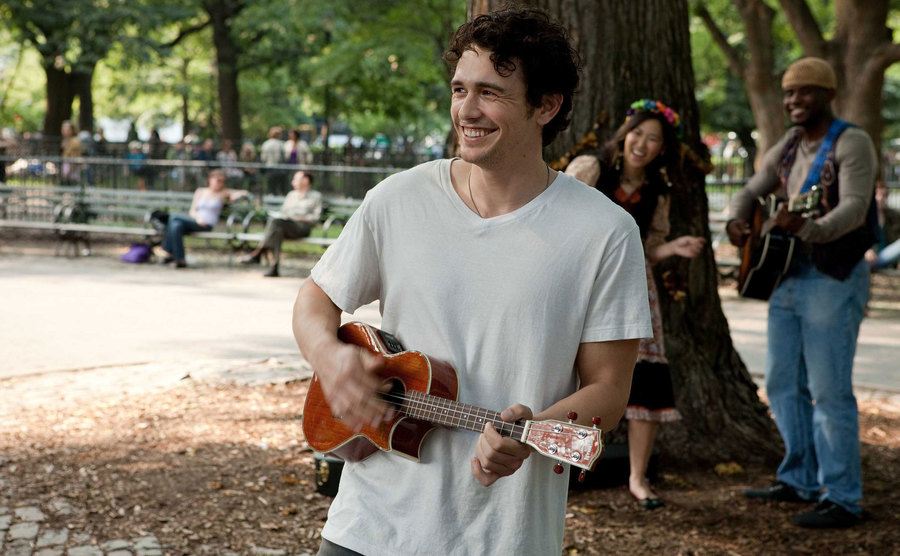 James Franco plays the Ukulele in a still from Eat, Pray, Love.