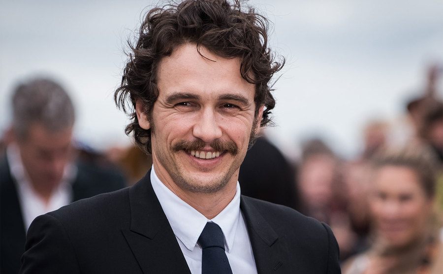 James Franco poses for photographers.