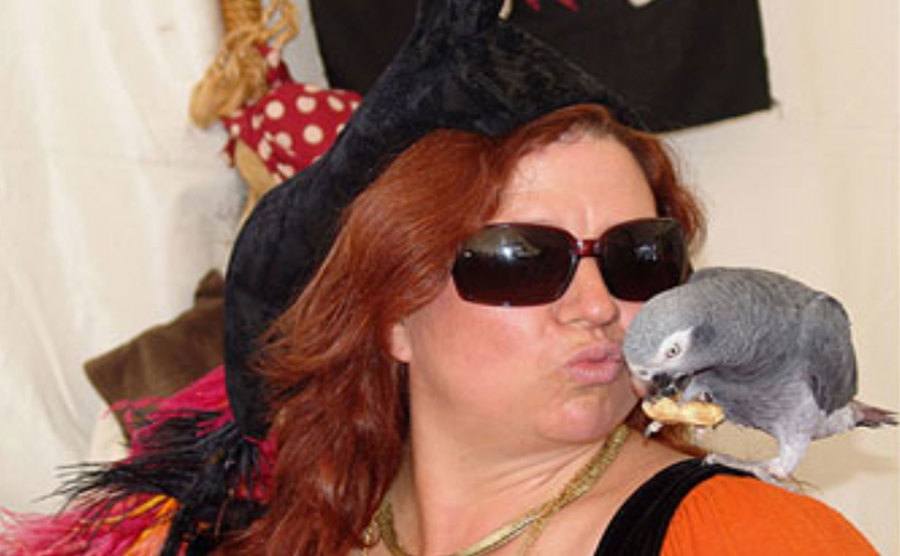A photo of Tori Baur wearing a pirate costume.