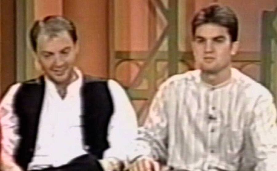 A still of Scott Amedure and Jonathan Schmitz on The Jenny Jones Show.