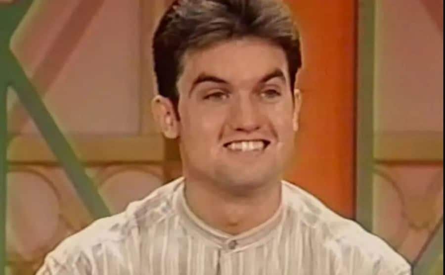 A still of Schmitz during the talk show.