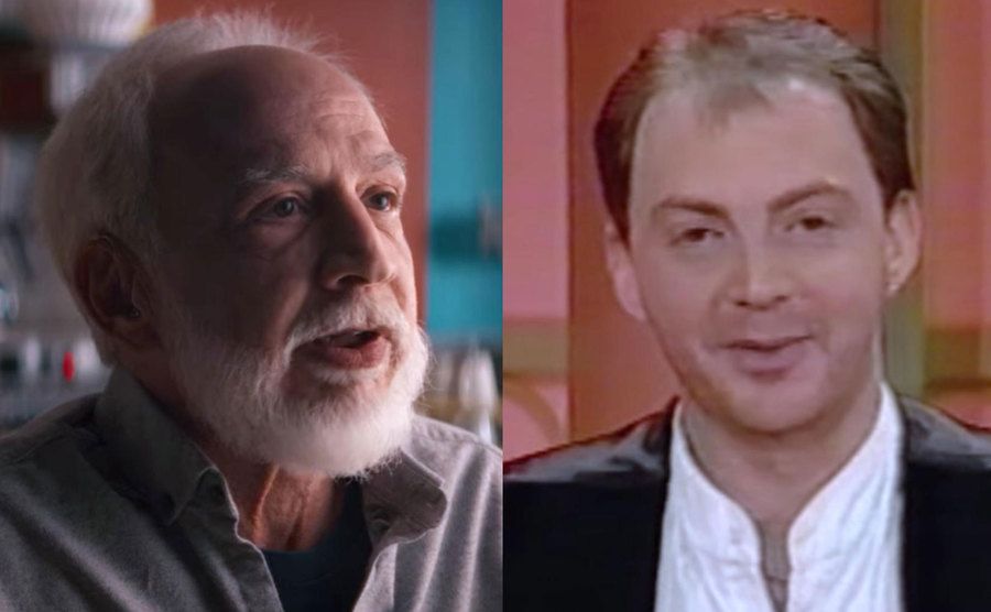 A still of Scott’s brother during an interview / A portrait of Scott Amedure.