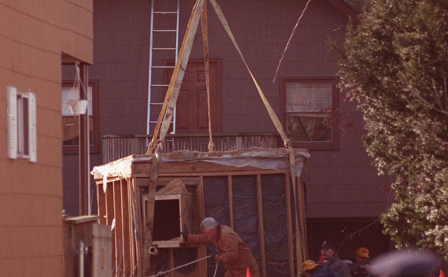 A photo of Katie’s bunker where she was held captive.