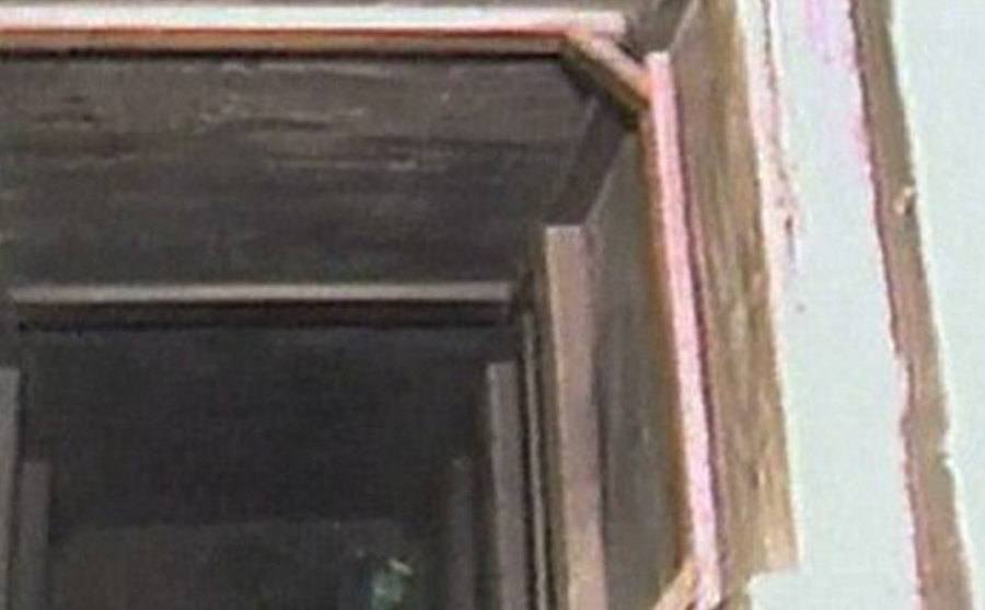 A photo of the path to the underground bunker.