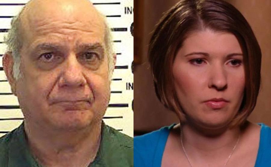 A mugshot of Esposito / A photo of Katie Beers today.