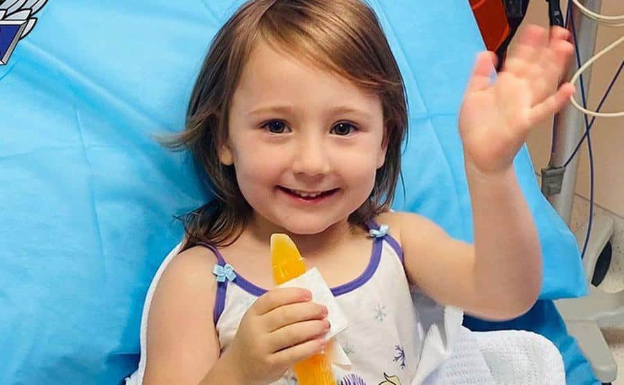 A photo of Cleo Smith at the hospital.