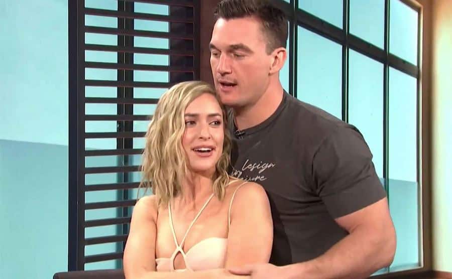 A photo of Cavallari and Cameron during a joint appearance on a show.