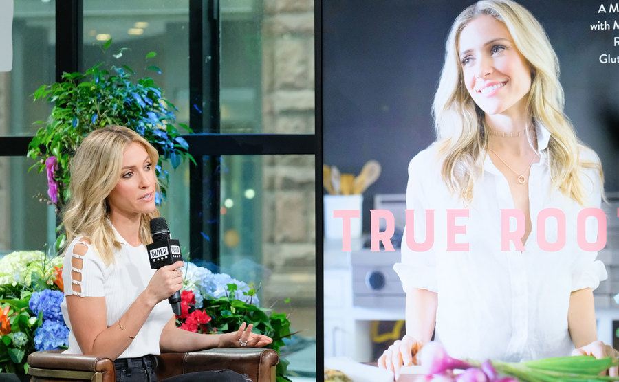 Cavallari discusses her book during an interview.