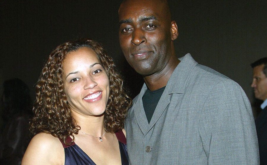 A picture of April and Michael during an event.