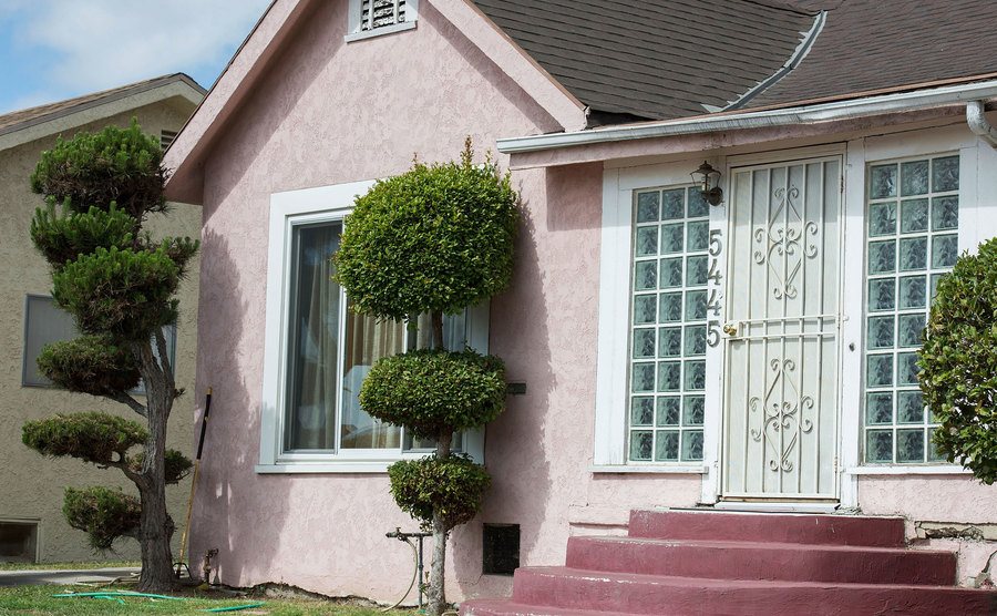 A photo of the doorstep at Michael and April’s home.