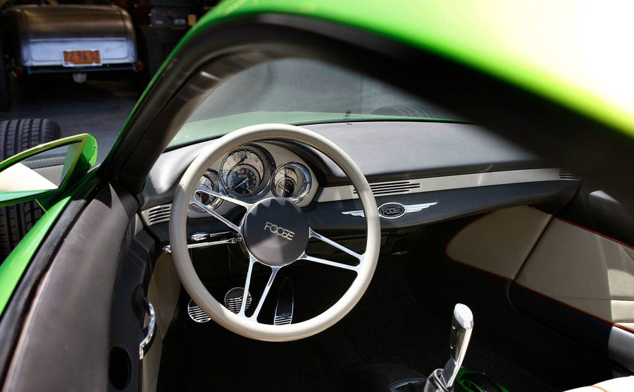 An interior view of a car designed by Chip.