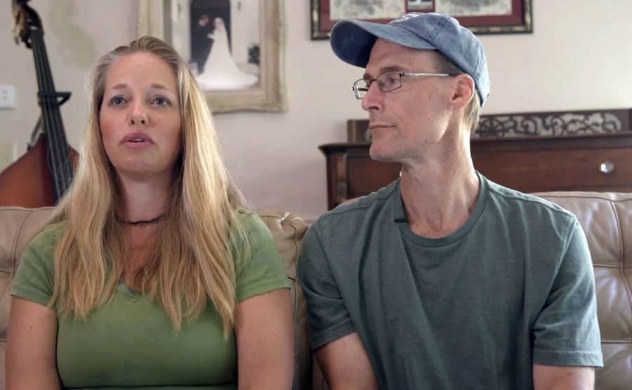 Kim and Barry speak during an interview.