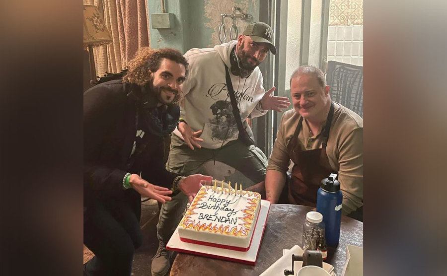 Brendan celebrates his birthday on the set of Batgirl.