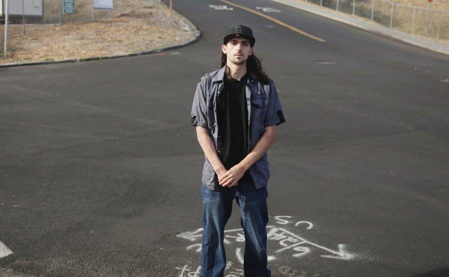 Joe Ruigomez stands at the site of the gas pipe line explosion.
