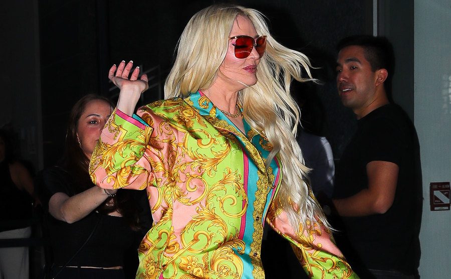 Erika Jayne walks the street.