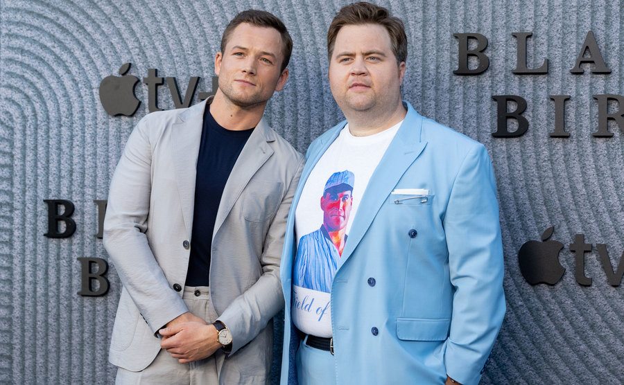 Egerton and Hauser pose for the press at the series premiere.