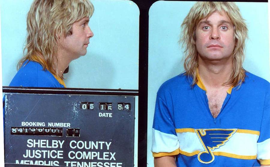 Ozzy Osbourne’s mugshot. 