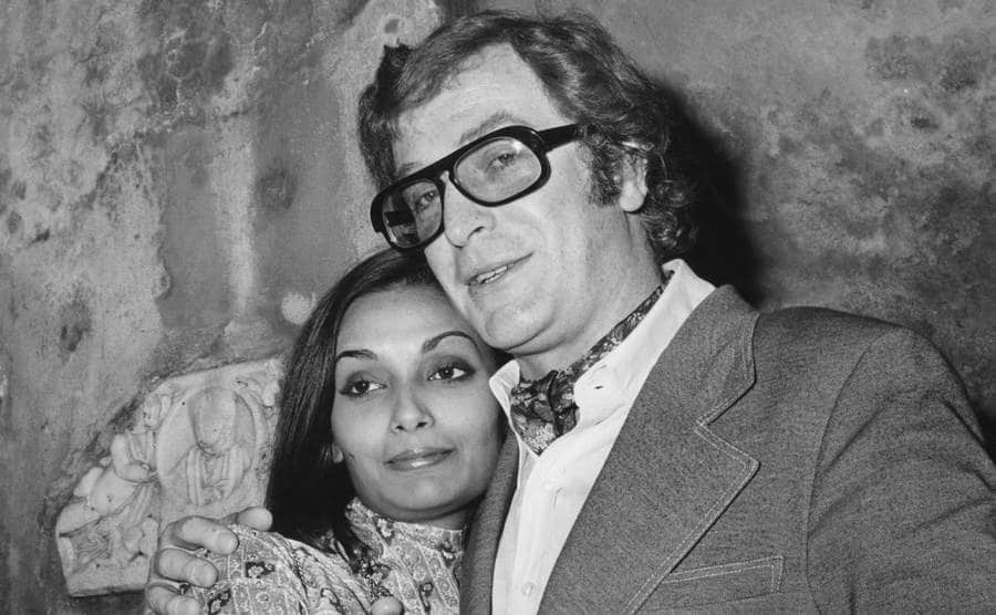 Michael Caine with his wife Shakira in Rome.