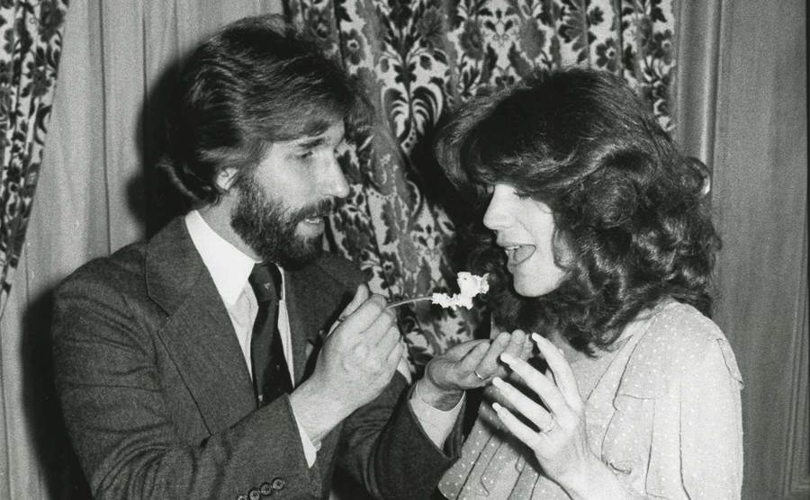 Henry Winkler and Stacey Weitzman share their wedding cake.