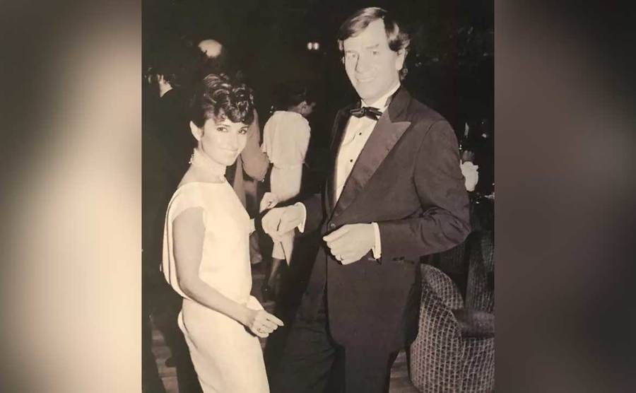 Susan Lucci and Helmut Huber are dancing on their weding day.